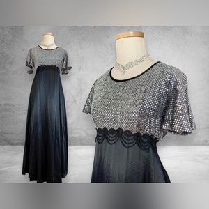 Vintage Jadore Black Sequenced Evening Dress